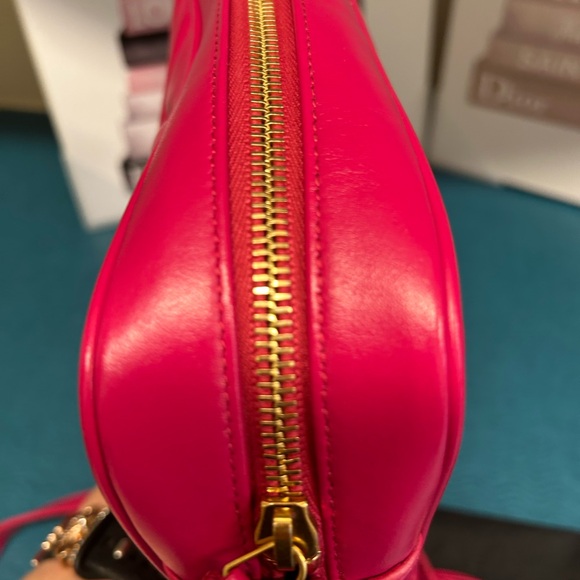 Bundle-Saint Laurent Pink Crossbody Chevron Leather Bag and Wallet - COA INLUDED - Picture 6 of 16